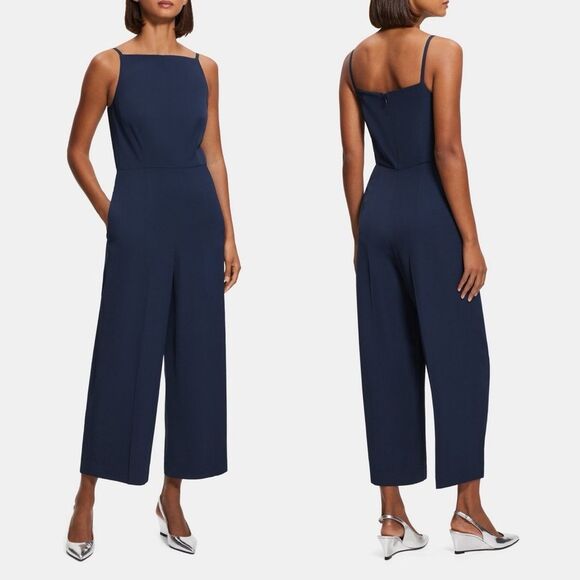 Theory Square Neck Sleeveless Jumpsuit, Navy, NWT, Size 6